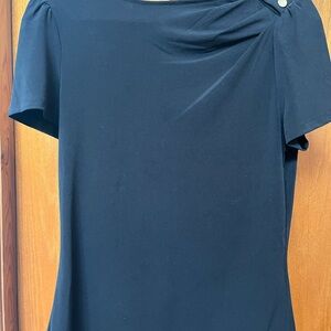 DKNY Navy Women's Blouse with Button Detail